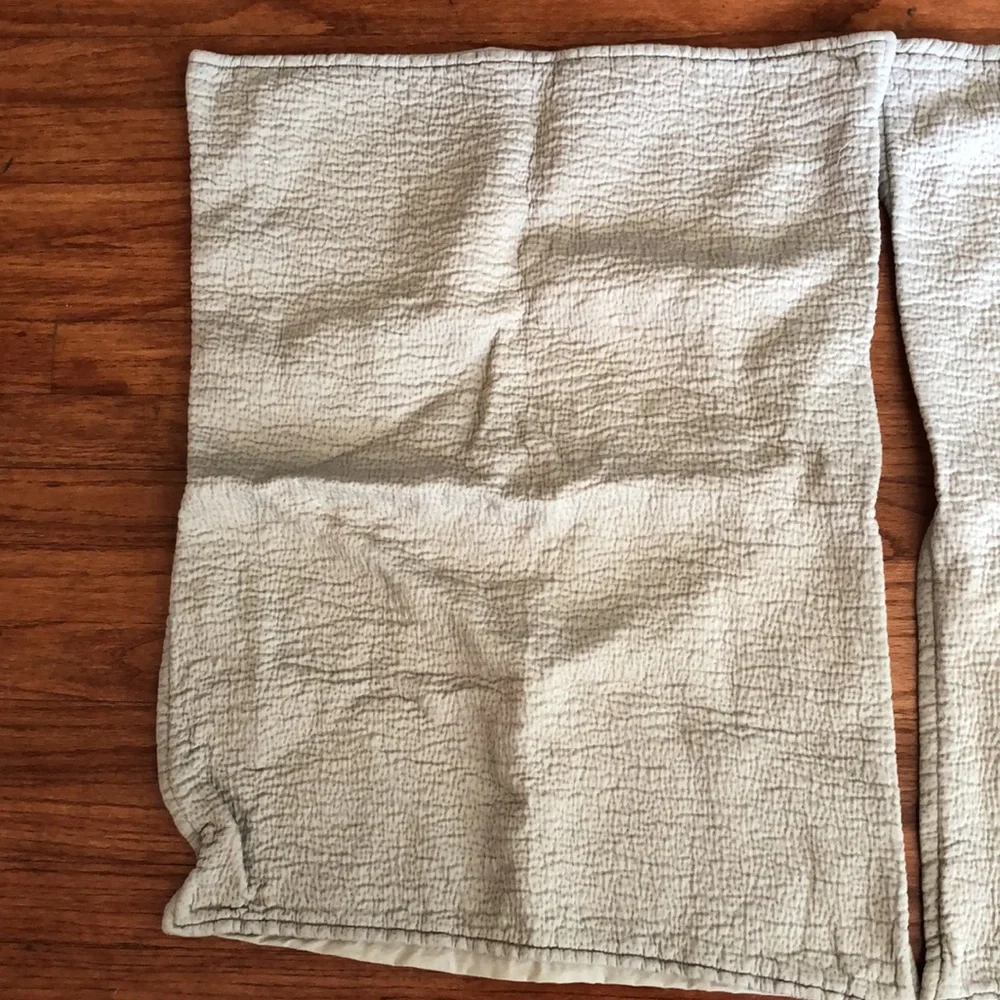 West Elm 100% cotton gray pillow shams